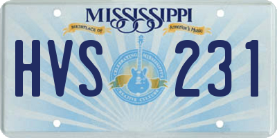 MS license plate HVS231