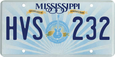 MS license plate HVS232