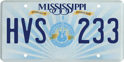 MS license plate HVS233