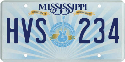 MS license plate HVS234