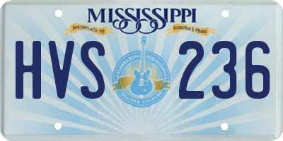 MS license plate HVS236