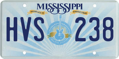 MS license plate HVS238
