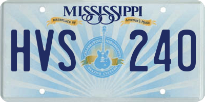 MS license plate HVS240