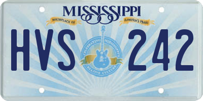 MS license plate HVS242