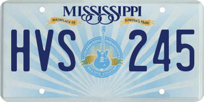 MS license plate HVS245