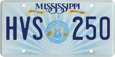 MS license plate HVS250