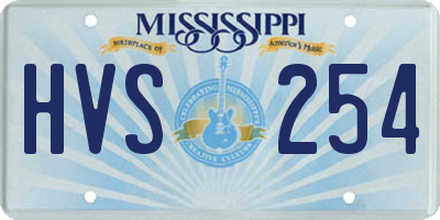 MS license plate HVS254