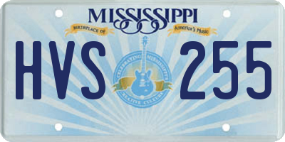 MS license plate HVS255