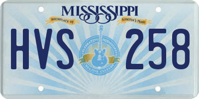 MS license plate HVS258