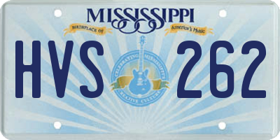 MS license plate HVS262