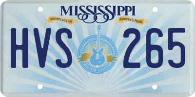MS license plate HVS265