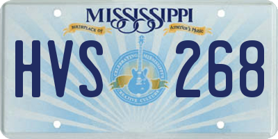 MS license plate HVS268