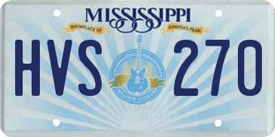 MS license plate HVS270