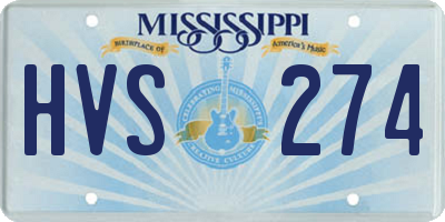 MS license plate HVS274
