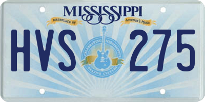MS license plate HVS275
