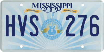 MS license plate HVS276
