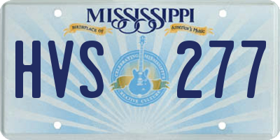 MS license plate HVS277