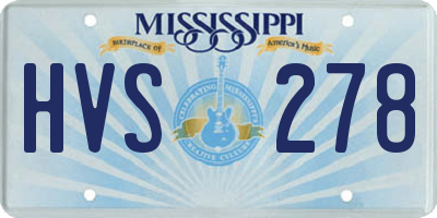 MS license plate HVS278