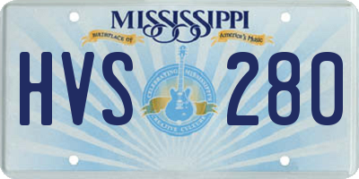 MS license plate HVS280