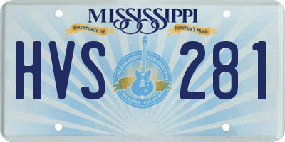 MS license plate HVS281