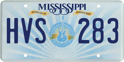 MS license plate HVS283
