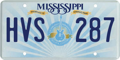 MS license plate HVS287