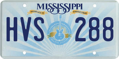 MS license plate HVS288