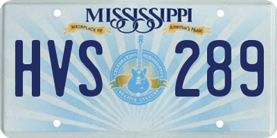 MS license plate HVS289