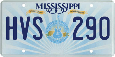 MS license plate HVS290