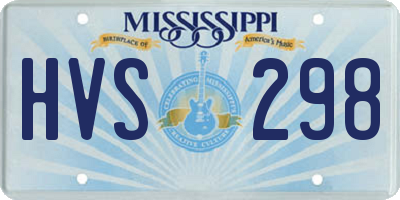 MS license plate HVS298