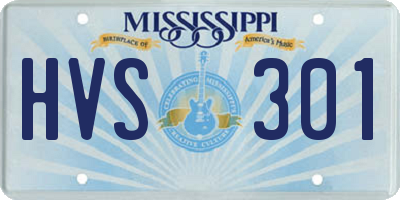 MS license plate HVS301