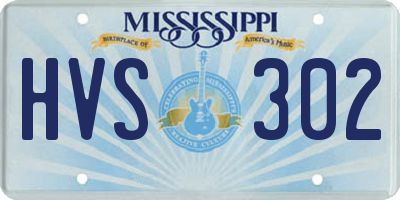 MS license plate HVS302