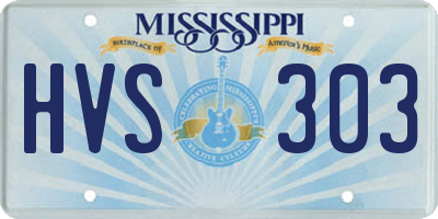 MS license plate HVS303