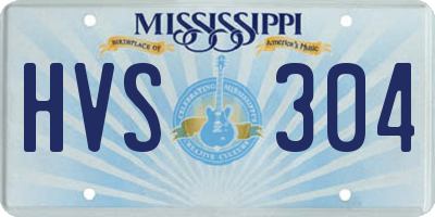 MS license plate HVS304