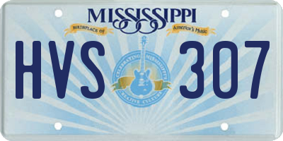 MS license plate HVS307