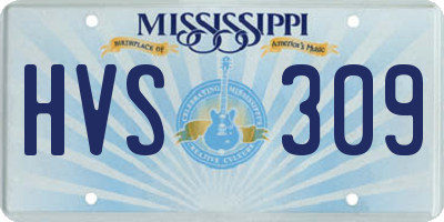 MS license plate HVS309