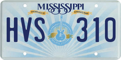 MS license plate HVS310