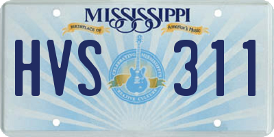 MS license plate HVS311