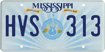 MS license plate HVS313