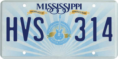 MS license plate HVS314