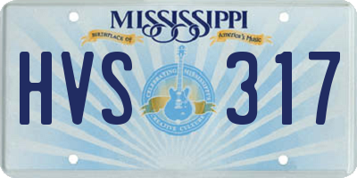 MS license plate HVS317
