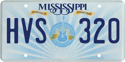 MS license plate HVS320