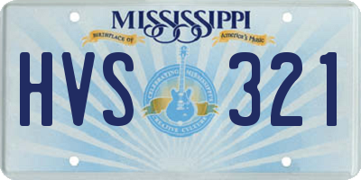 MS license plate HVS321