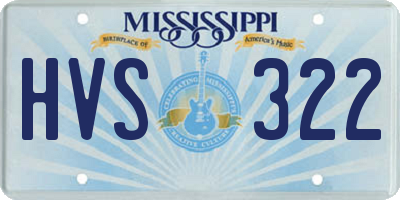 MS license plate HVS322
