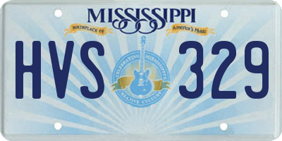 MS license plate HVS329