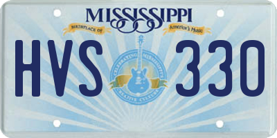 MS license plate HVS330