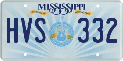MS license plate HVS332
