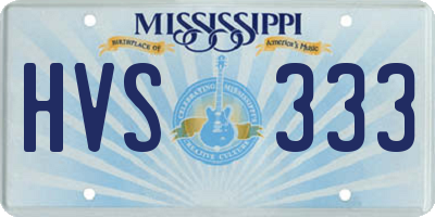 MS license plate HVS333