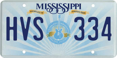 MS license plate HVS334