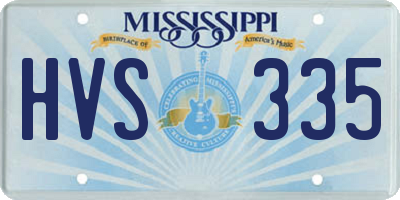 MS license plate HVS335